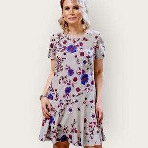 Banana‎ Republic Floral Print Short Sleeve Dress Women's Size 14